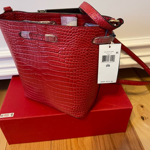 Ralph Lauren | Andie Embossed Leather Drawstring Bag - Picture 3 of 5